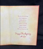 Happy Thanksgiving Son and "Daughter" Greeting Card w/Envelope