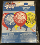 Justice League Heroes Unite Latex Balloons | Assorted Colors - 12" | Pack of 6