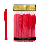 Red Premium Plastic Knives 48ct Red
