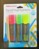 Office Depot Liquid Highlighters Chisel Point Black/Translucent Barrel