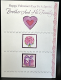 Happy Valentine's Day Brother and Family Greeting Card w/Envelope