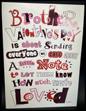 Happy Valentine's Day Brother Greeting Card w/Envelope