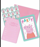Peppa Pig Party Invitation pack of 8 Party Supplies