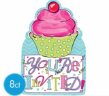 20 Pack Of Sweet Party Cupcake Birthday Party Invitations w/Envelopes