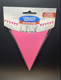 Amscan Pink 12 Mini Pennant Banner - Ribbon 15 Ft Long