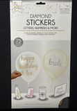 Diamond Stickers - Letters Numbers & More - Gold Letting In Script (75 Stickers)