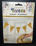 8 Flag Gold Diamond Banner (8 Ft String) - Can Personalize With A Marker