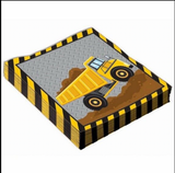 16 Pack Of Construction Party Paper Napkins (6.5” X 6.5”)