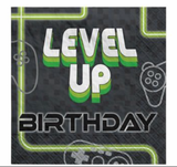 Level Up Video Game Gamer Kids Birthday Party Paper Luncheon 16 Napkins