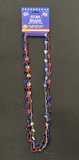 3 Pack USA Star Beads Necklace (Red-Silver-Blue)