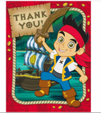 8 Count Of JAKE and the NEVER LAND PIRATES THANK YOU NOTES