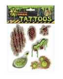 Biohazard Zombie Temporary Tattoos (6” X 8.5”)