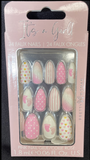 Pretty Woman, It’s A Girl, 24 Faux Nails- Pointed tips, pink design