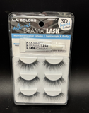 L.A. COLORS Eyelash Kit DRAMATILASH 3 Pairs LASHES & LASH Adhesive BLACK CBEL291
