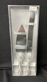 Cake Knife And Server Kit White And Silver For Parties/Marriage Floral Theme