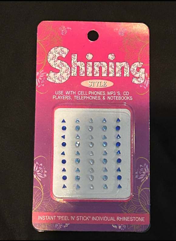 Peel & Stick Rhinestones for Electronics/Craft Projects Multi-shapes Blue