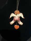 Pink Prayer Angel With Heart Orn by the Encore Group made by Russ Berrie NEW