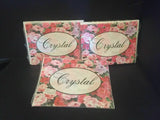 Personalized Notecards "Crystal" Roses 3 Packs NEW