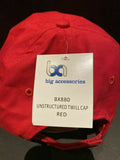 NEW Big Accessories 6-Panel Red Twill Unstructured Cap 100% Cotton Hat BX880