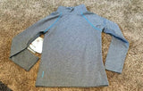 Champion Girls Cold Gear Mockneck Grey/Blue Stitching NWT