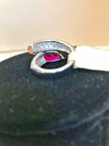 Ruby Crystal Wrap Around Ring Size 6 NEW