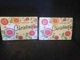 Personalized Notecards "Christina" Flowers 2 Packs NEW