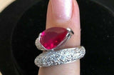 Ruby Crystal Wrap Around Ring Size 6 NEW