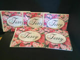 Personalized Notecards "Terry" Roses 5 Packs NEW