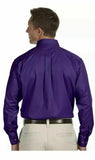 Harriton Men's Easy Blend Pocket Long Sleeve Stain Release Shirt M500 Navy XL