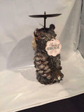 Snowy Grove Owl Candle Holder By Enesco 4048480 8.4"  New Open Box