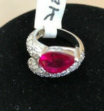 Ruby Crystal Wrap Around Ring Size 6 NEW