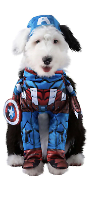 Marvel Captain America Pet Costume 2 Piece Set Size Med