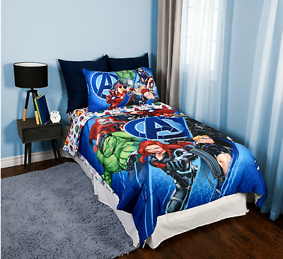 Marvel Avengers 4 Piece Bed in a Bag Twin Size Bedding