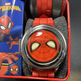 Marvel Spiderman Face Spinner Flip Cover LCD Youth Watch Red  Band In Collectable Box