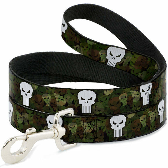 Buckle Down DOG LEASH - PUNISHER LOGO4 STACKED/REPEAT 1