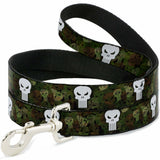 Buckle Down DOG LEASH - PUNISHER LOGO4 STACKED/REPEAT 1" Wide 4'