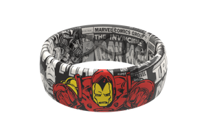 Groove Life Marvel Iron Man Black and White Comic RING Size 10 Silicone