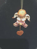 Pink Prayer Angel With Heart Orn by the Encore Group made by Russ Berrie NEW