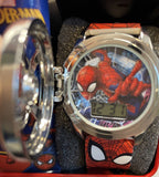 Marvel Spiderman Face Spinner Flip Cover LCD Youth Watch Graphic Band Collectable Box
