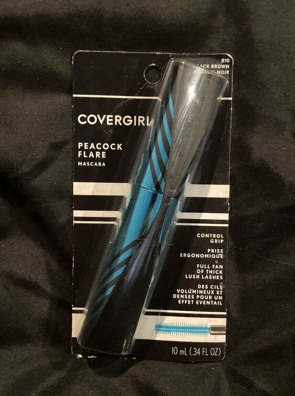 CoverGirl Peacock Flare Control Grip Mascara #810 BLACK BROWN NEW