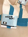 2 Pairs Hole-in-None White/Light Blue Baseball Socks Sz 10-14 NEW