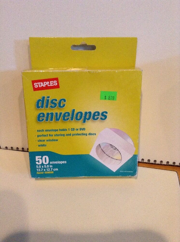 Disc Envelopes Staples 50 Ct