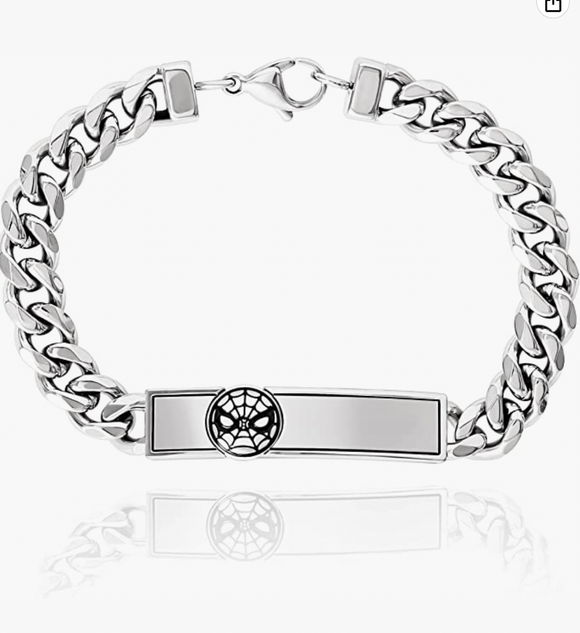 Marvel Spider-Man Mens ID Bracelet Stainless Steel