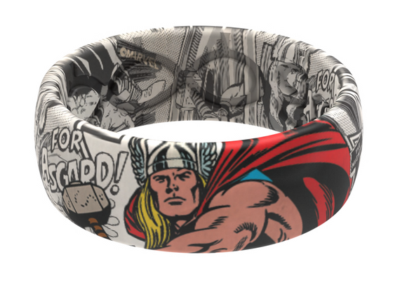 Groove Life THOR BLACK AND WHITE COMIC RING Size 10 Silicone NEW