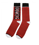 Marvel Comic Book Logo Superheroes Black And Red Crew Socks Sz 10-13