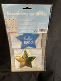 Blue & Metallic Gold It’s A Boy Star String Decorations 6Ct