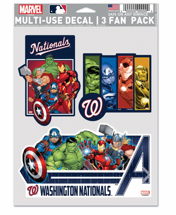 Washington Astros Marvel Multi-Use Decal 3 Fan Pack