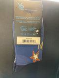 Yo Sox “I’m kind Of  A Big Star” Print Men's Crew Novelty Socks 7-12 Blue