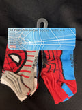 Marvel Spiderman Face Pose Kids Socks 10 Pairs Size 4-6