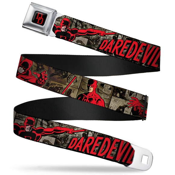 MARVEL UNIVERSE Daredevil DD Logo Full Color Black Red Seatbelt Belt REG-WMC028